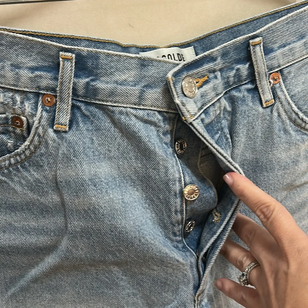 Agolde Light Blue Jean Shorts - Picture 3 of 11